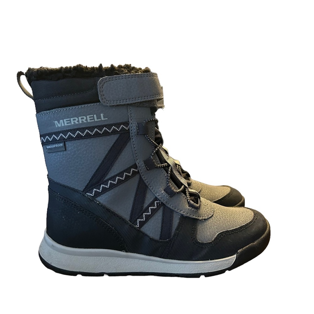 Merrell Black Grey Gray waterproof snow crush 2.0 winter boots Youth Size 1
